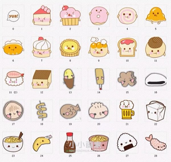 各种食物饮料手账简笔画素材步骤1