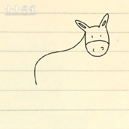 简单小毛驴简笔画画法图片步骤步骤5