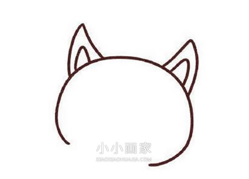 漂亮的红色狐狸简笔画画法图片步骤步骤2