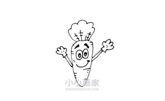 卡通萝卜简笔画画法图片步骤步骤6