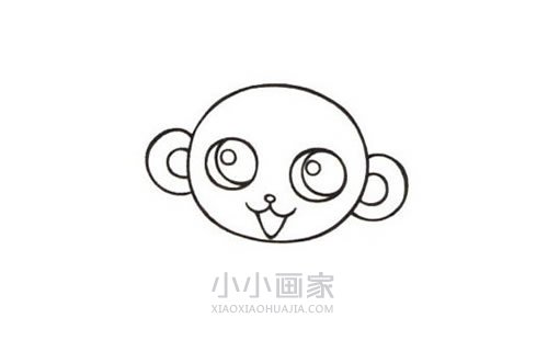 吃香蕉的小猴子简笔画画法图片步骤步骤3