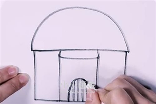 带烟囱小房子简笔画画法图片步骤步骤5