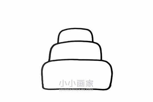 三层生日蛋糕简笔画画法图片步骤步骤2