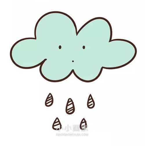 卡通风下雨简笔画画法图片步骤步骤1