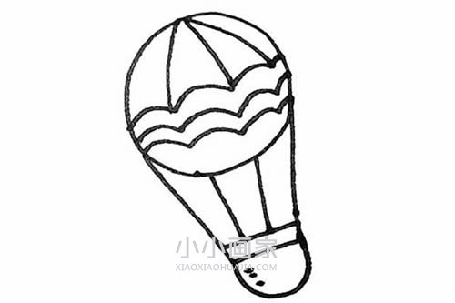 彩色热气球简笔画画法图片步骤步骤6