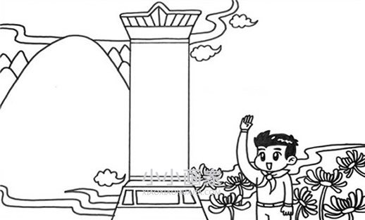 儿童清明节简笔画画法图片步骤步骤5
