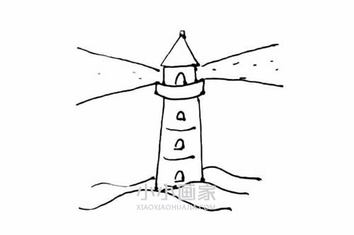 夜晚的灯塔简笔画画法图片步骤步骤6