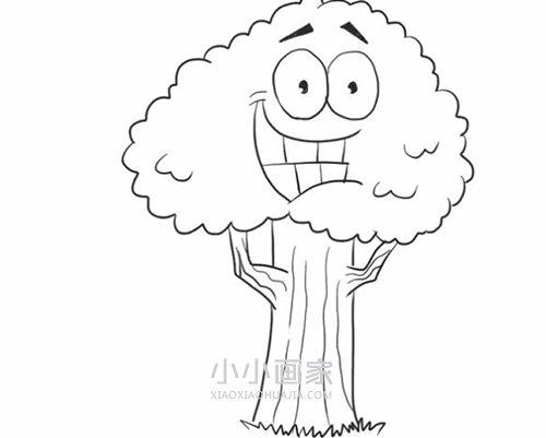 绘本故事卡通大树简笔画画法图片步骤