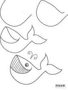 绘本故事咧嘴笑的鲸鱼简笔画画法图片步骤