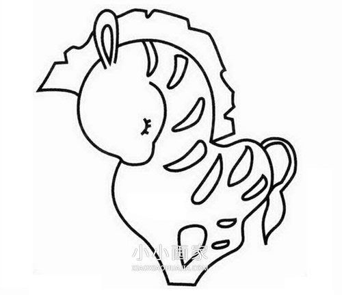 绘本故事简单斑马简笔画画法图片步骤