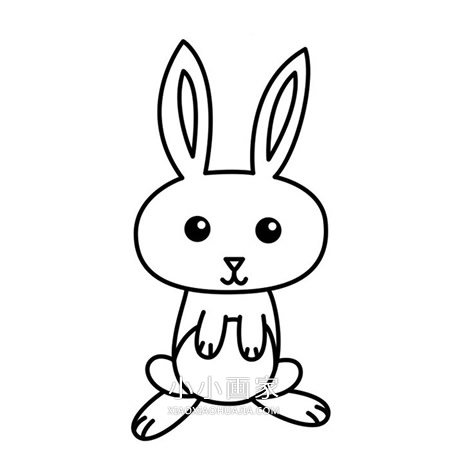 卡通小白兔简笔画画法图片步骤