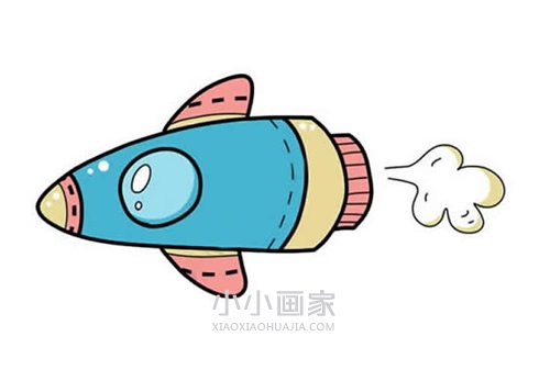绘本故事彩色宇宙飞船简笔画画法图片步骤
