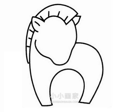 简单斑马简笔画画法图片步骤步骤3