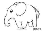 可爱大象简笔画画法图片步骤步骤1
