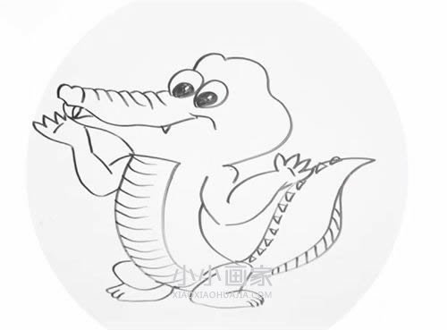 绘本故事可爱卡通鳄鱼简笔画画法图片步骤