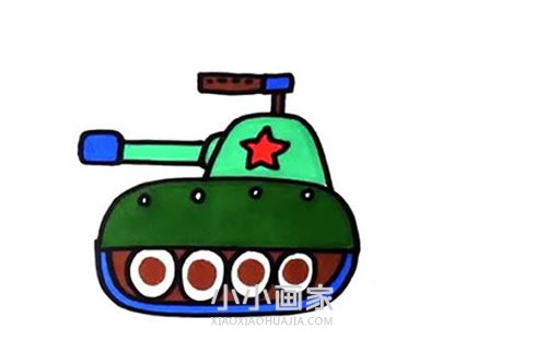 卡通坦克简笔画画法图片步骤