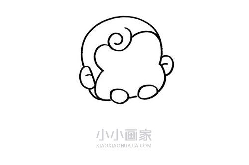可爱猴宝宝简笔画画法图片步骤步骤3