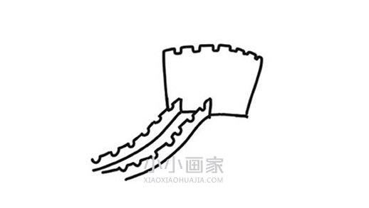 万里长城简笔画画法图片步骤步骤3