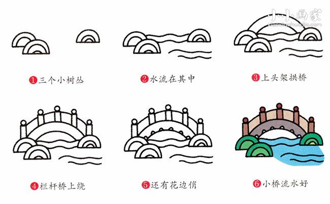 拱桥简笔画画法图片步骤步骤2