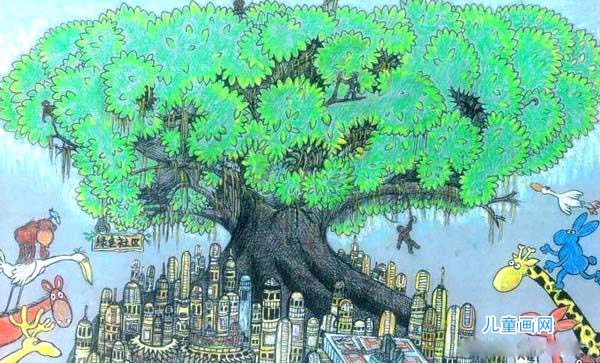小学生保护家园儿童绘画美术作品图片步骤1