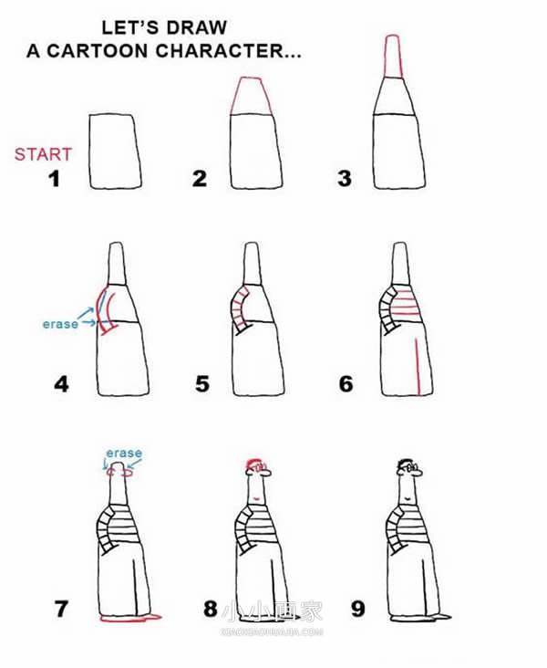 绘本故事卡通人物简笔画画法图片步骤