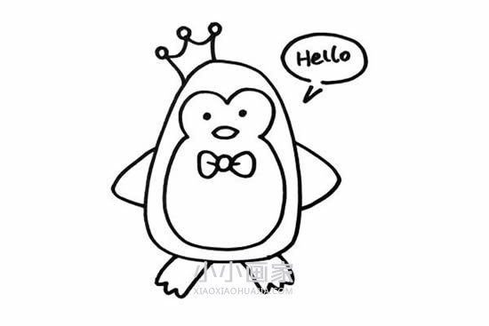 企鹅王子简笔画画法图片步骤步骤5