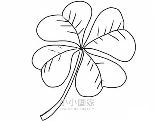 简单四叶草简笔画画法图片步骤步骤6