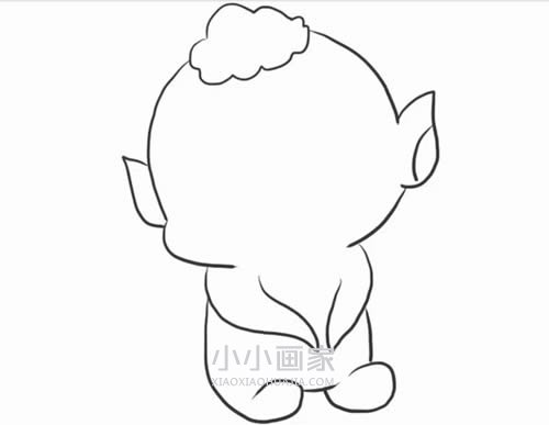 可爱胡巴简笔画画法图片步骤步骤5