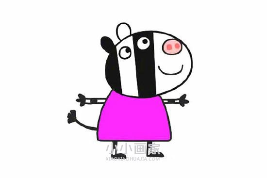 绘本故事彩色斑马左伊简笔画画法图片步骤