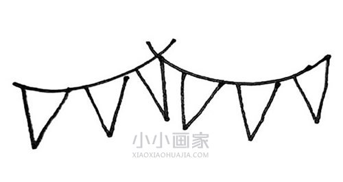 节日彩旗简笔画画法图片步骤步骤3