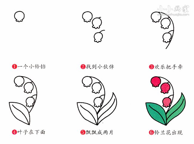 铃兰花简笔画画法图片步骤步骤2