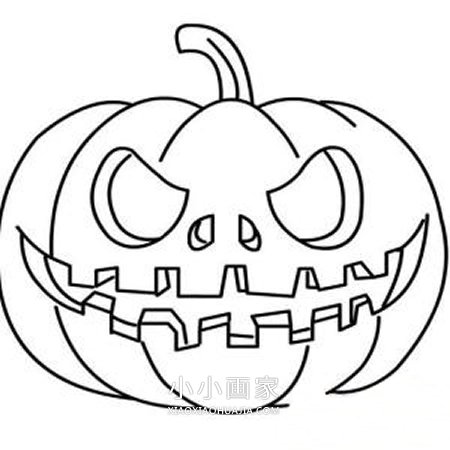 卡通南瓜灯简笔画画法图片步骤步骤8