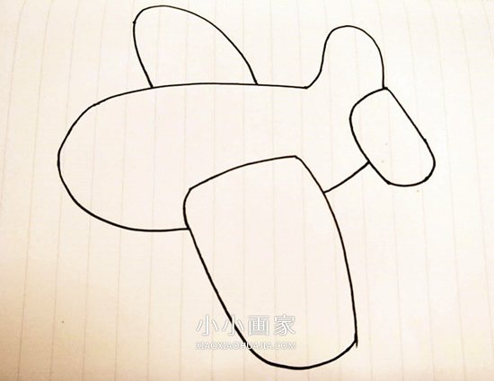 云层中的飞机简笔画画法图片步骤步骤3