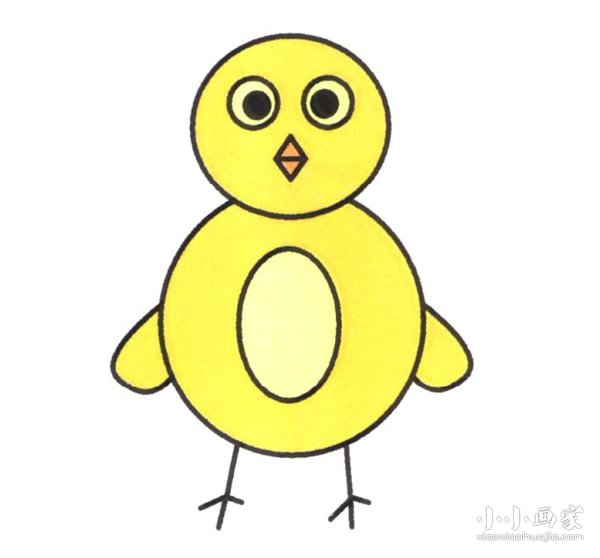 正面的小鸡简笔画画法图片步骤步骤1