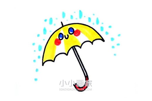 绘本故事卡通雨伞简笔画画法图片步骤