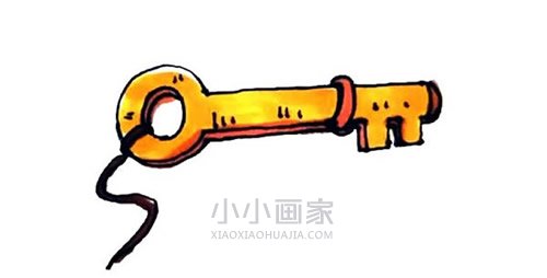 古朴的钥匙简笔画画法图片步骤