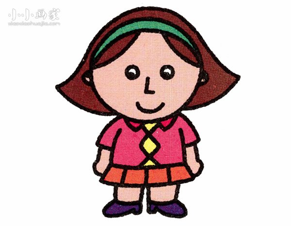 漂亮妈妈简笔画画法图片步骤步骤1