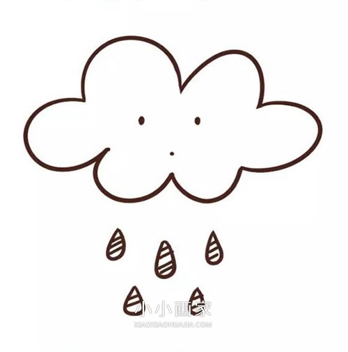 卡通风下雨简笔画画法图片步骤步骤3
