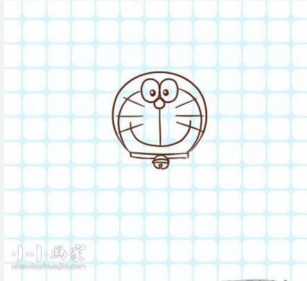彩色的哆啦A梦简笔画画法图片步骤步骤6