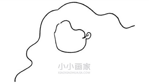 卡通美人鱼简笔画画法图片步骤步骤2