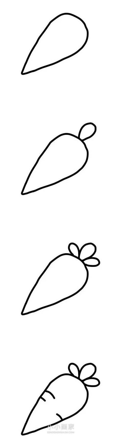 绘本故事彩色胡萝卜简笔画画法图片步骤