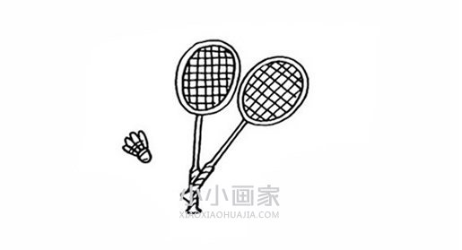 简单羽毛球拍简笔画画法图片步骤步骤6