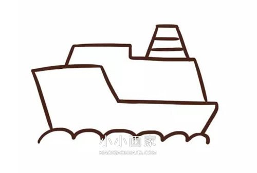 卡通轮船简笔画画法图片步骤步骤3