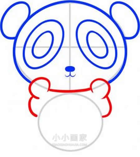 可爱卡通大熊猫简笔画画法图片步骤步骤5
