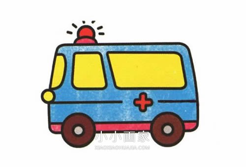 彩色救护车简笔画画法图片步骤步骤1