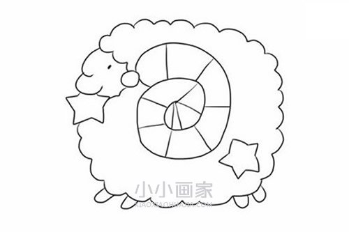 好玩的绵羊简笔画画法图片步骤步骤6
