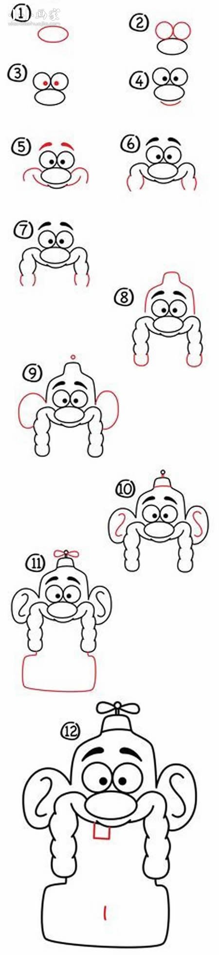 绘本故事长胡子老爷爷的简笔画画法图片步骤