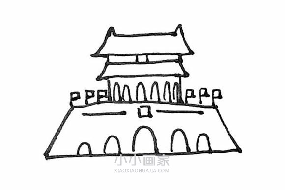 国庆节天安门简笔画画法图片步骤步骤9
