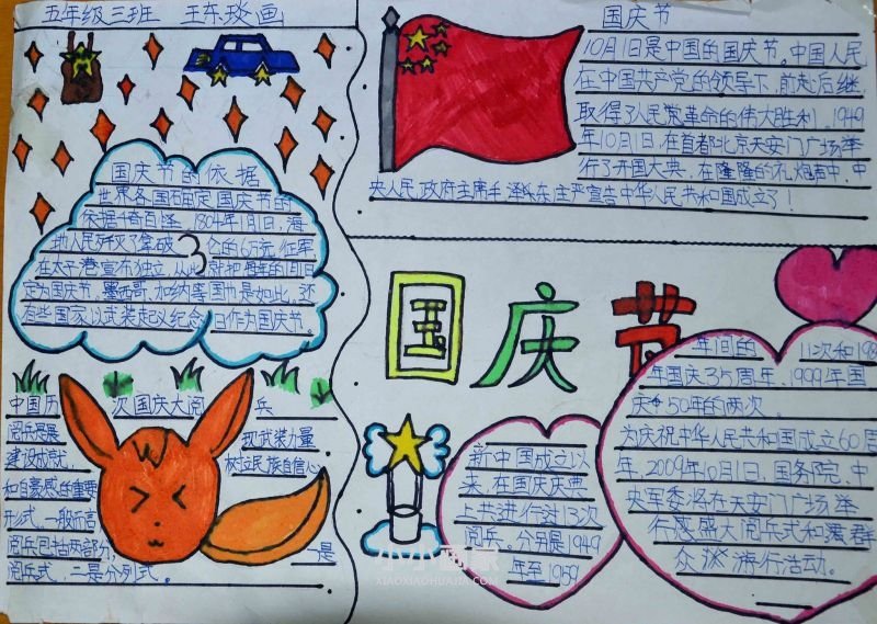 小学生国庆节手抄报内容简短步骤1