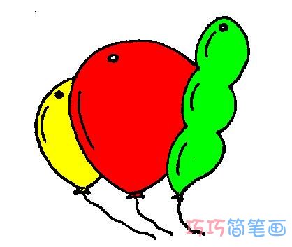 儿童彩色气球怎么画好看 气球简笔画图片步骤1